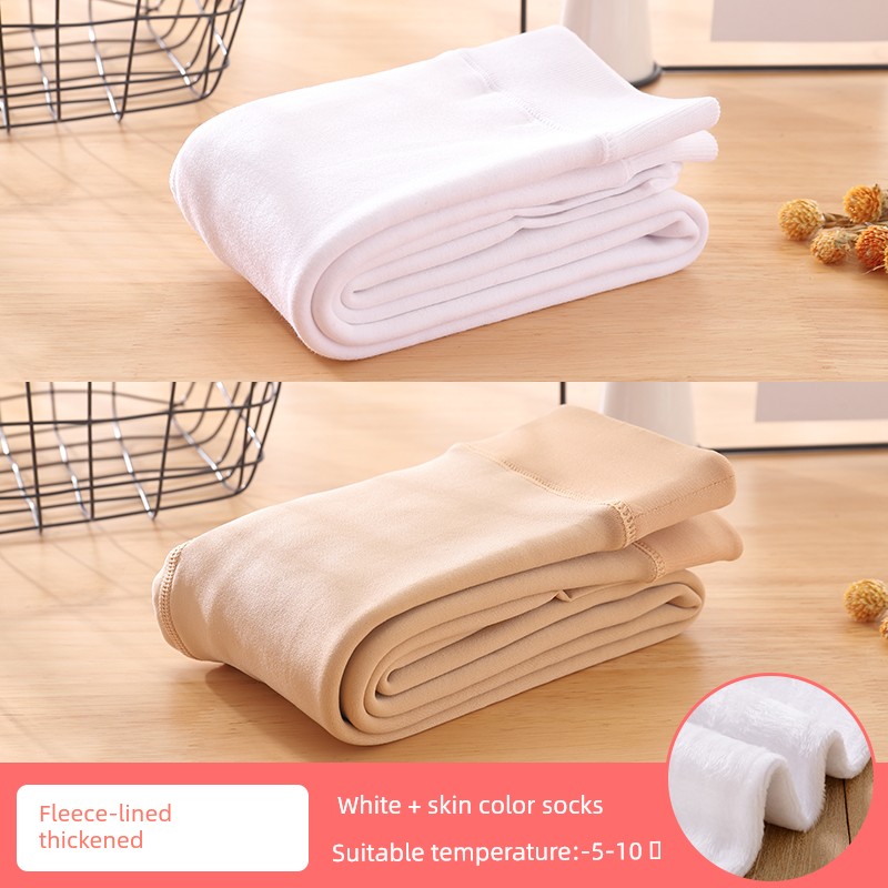 White Leggings Fleece-lined Spring and Autumn Thin Dance Pantyhose — 4