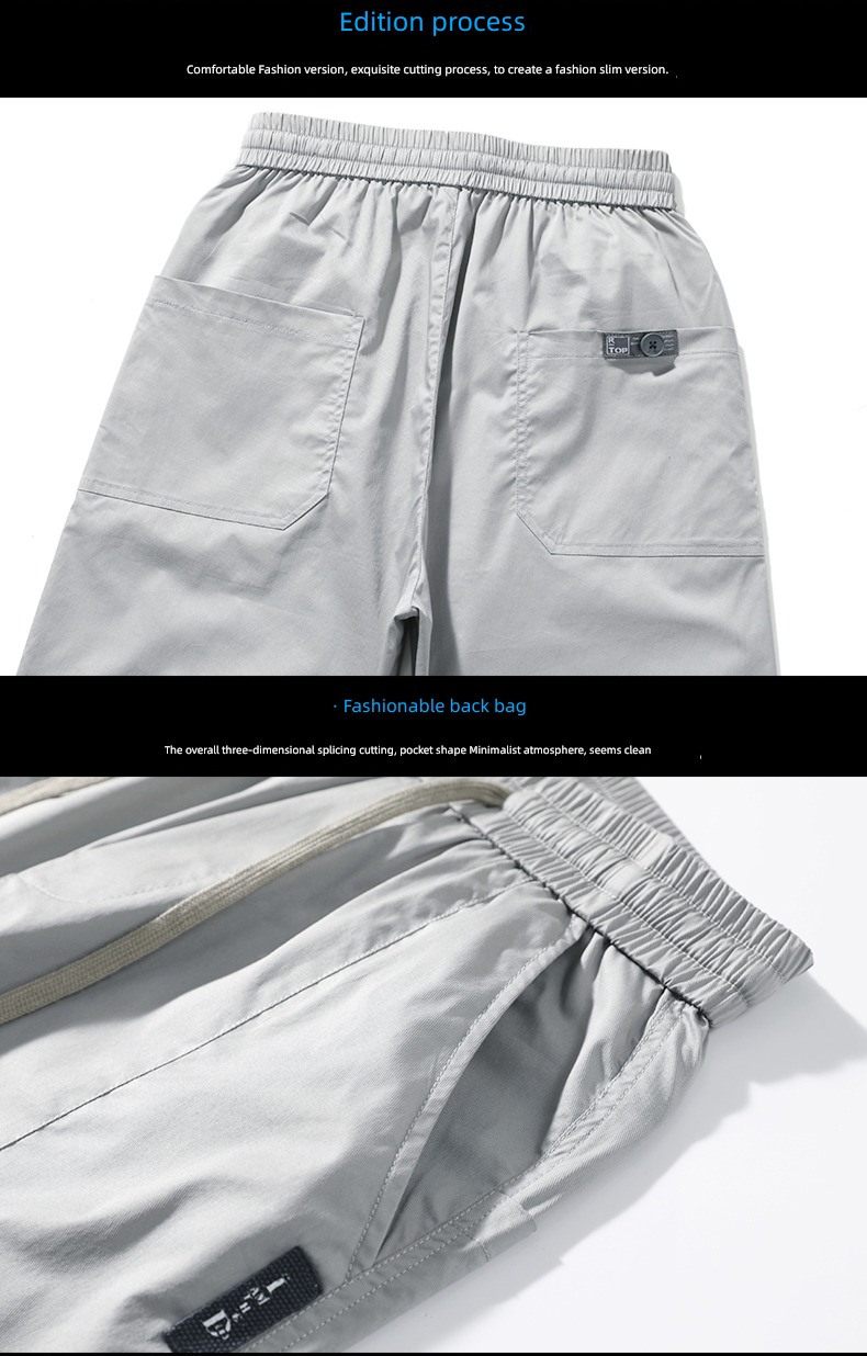 dandy black Versatile spring and autumn Nine points Casual pants
