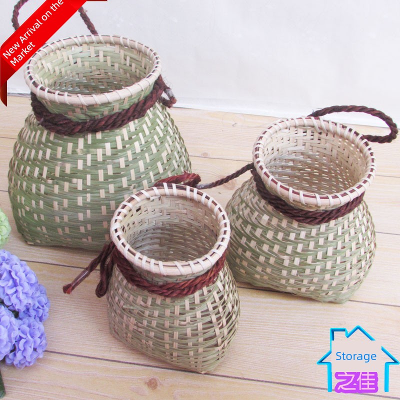 Handmade Bamboo Fish Basket, Children's Picking Basket, Dance Performance Photography Props, Small Backpack, Special Bamboo Products, Flower Arrangement