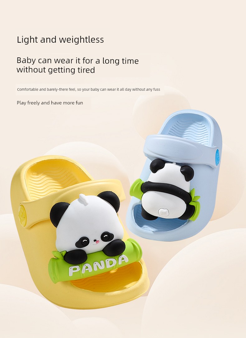 Little Panda Baby Slippers for Children, Boys and Girls, One and a Half Years Old, Summer, 1 to 3 Years Old, Toddlers, 2-Year-Olds, Indoor Non-Slip Slippers — 2