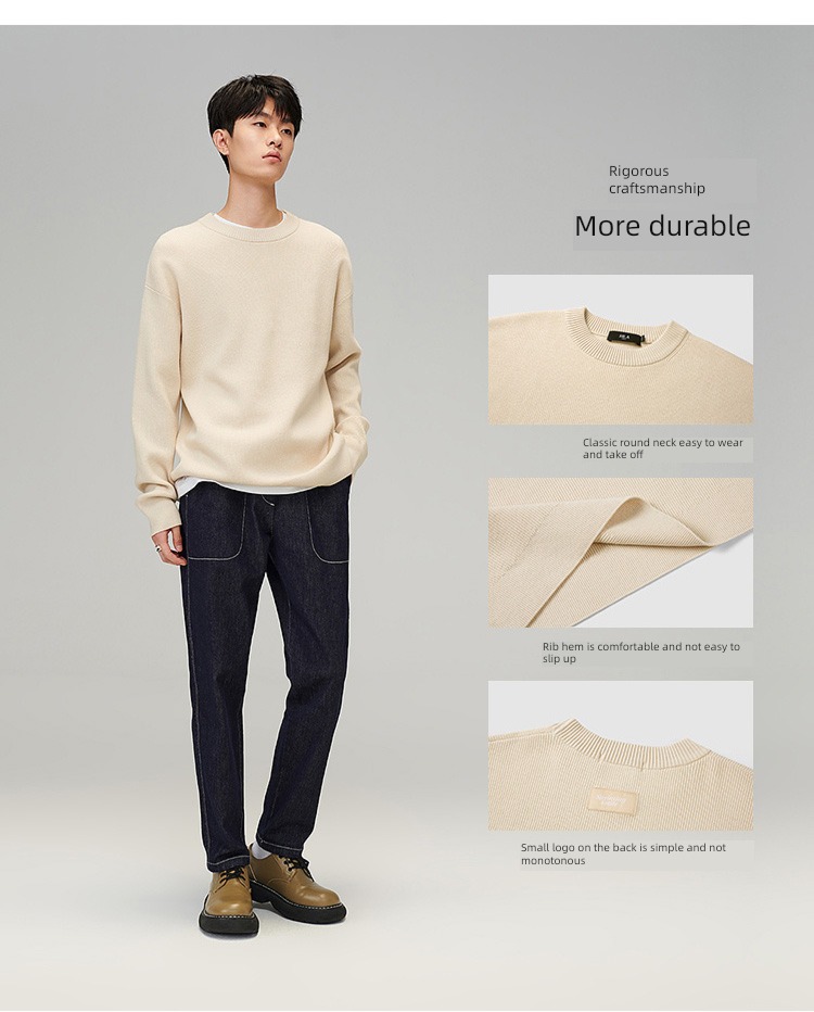 Home of Hailan keep warm Round neck lovers black sweater