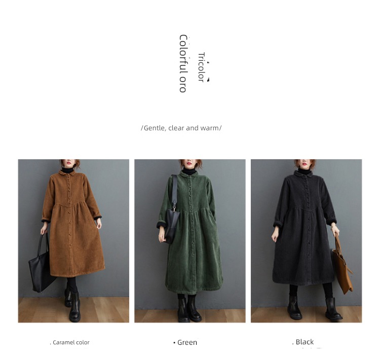 corduroy thickening easy leisure time Cardigan loose coat Windbreaker