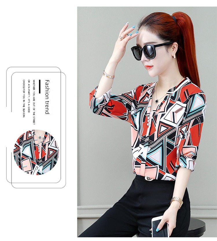Stylish and versatile Long sleeve jacket Women Chiffon shirt