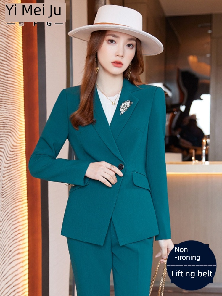 black suit loose coat ma'am Autumn and winter 2022 new pattern interview formal wear jacket temperament Occupation suit coverall