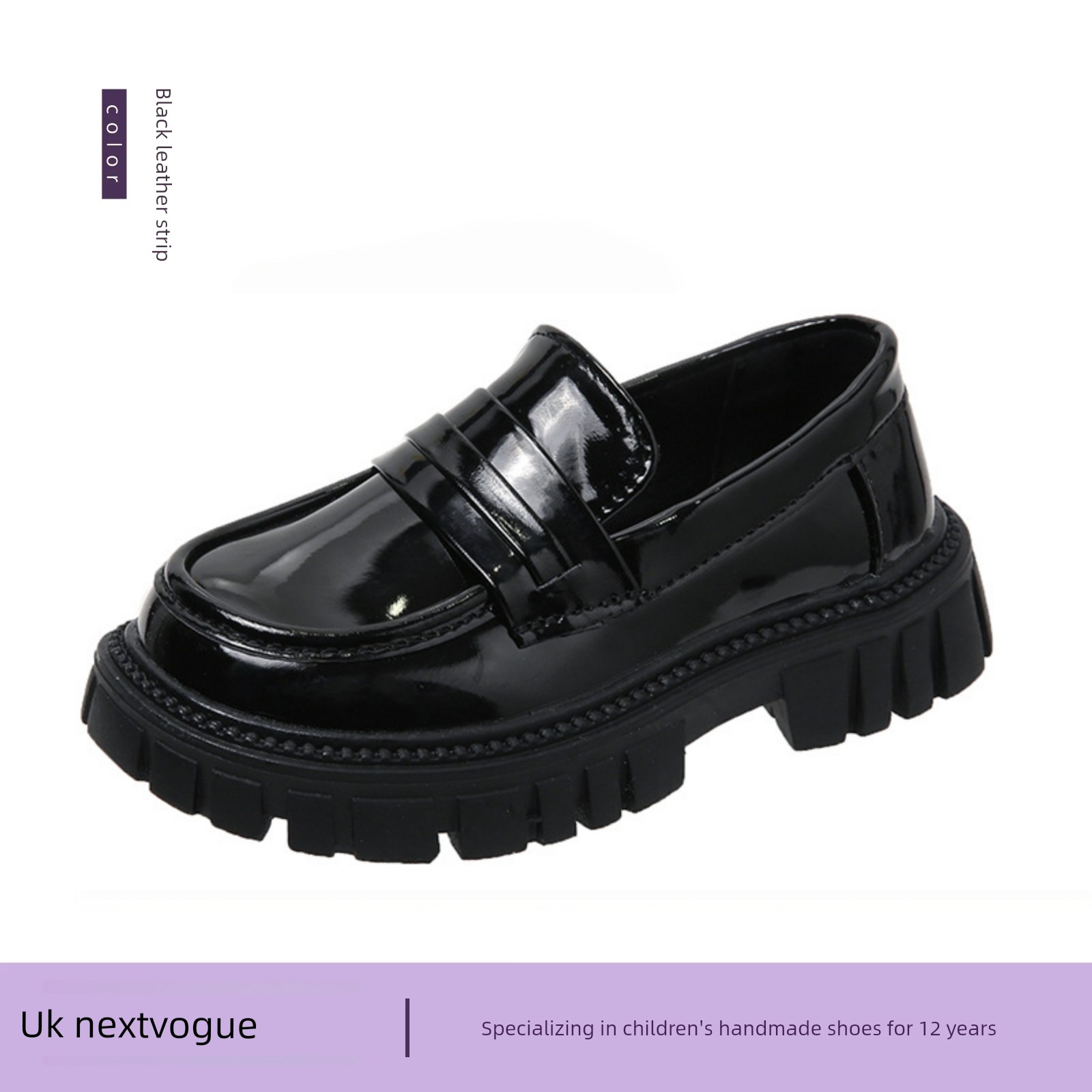 Black Leather Shoes for Girls, Academy Style, Suitable for Pairing with Skirts, Soft-Soled Performance Shoes, Thick-Soled Height-Increasing Summer Shoes — 4