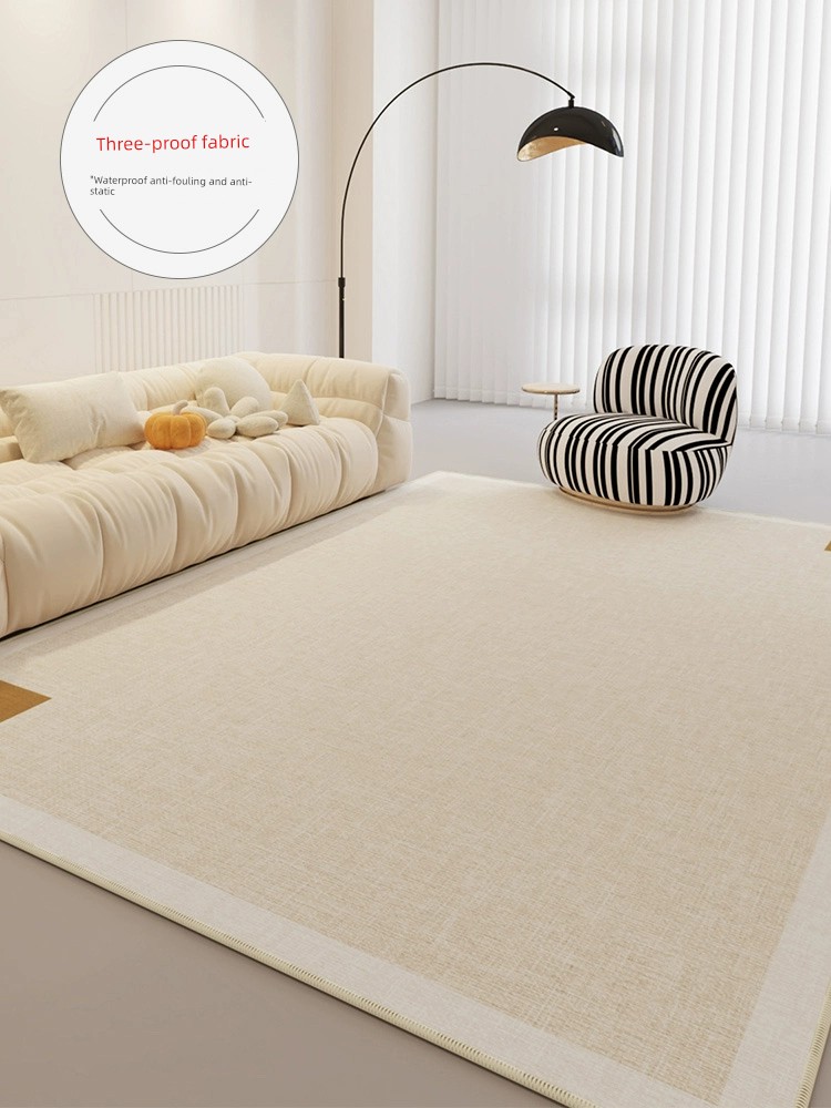 高級感嬭油風客厛地毯疏水可擦洗茶幾毯家用法式簡約臥室地墊