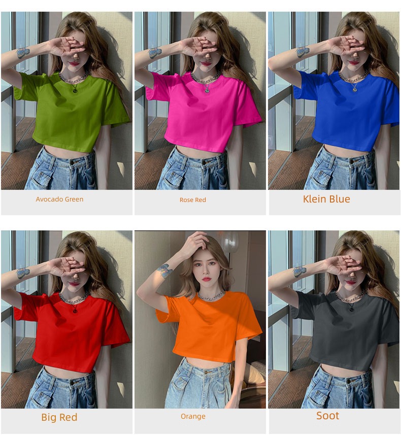 leisure time High waist Exposed navel jazz Short sleeve T-shirt jacket