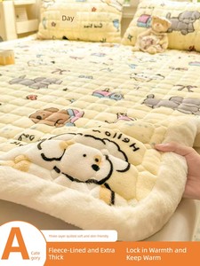 Winter Milk Velvet Bed Sheet Single Piece Mattress Pad Thickened Warm Bed Cover Student Dormitory Coral Velvet Mattress 