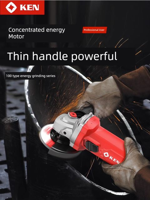 Ken Ruiqi 9810 Angle Grinder 950W High Power Hand Grinder Cutting Machine Fine Handle Grinding Small Mill King 9810A