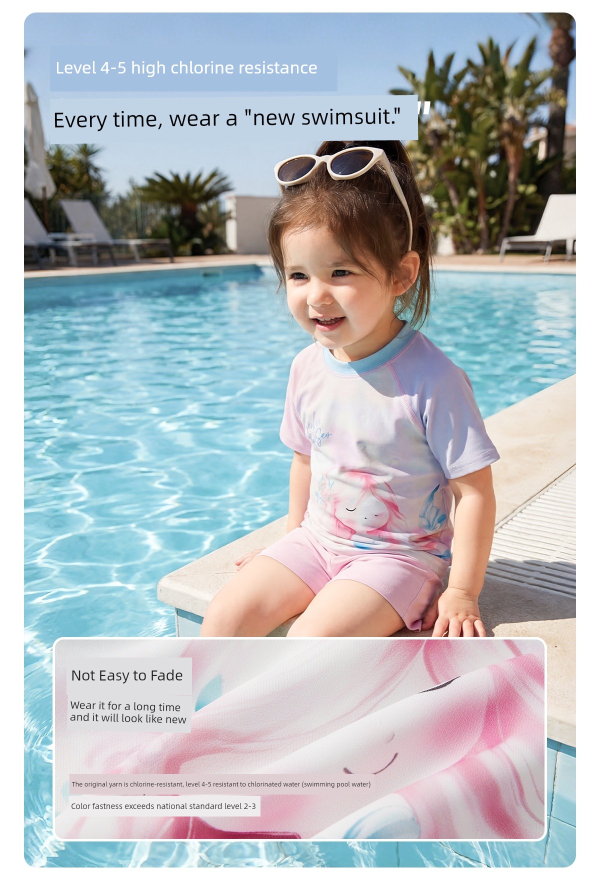 Wilberu Girls' Swimwear Two-Piece Children's Girls' and Boys' Summer Sun Protection Class a One-Piece Swimsuit for 3-Year-Olds — 15