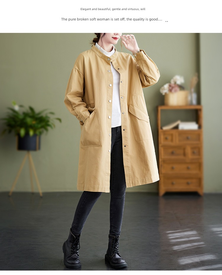Fat sister Medium and long term Early autumn Casual and versatile Windbreaker