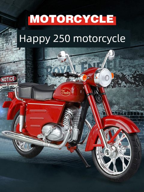 1 10 alloy vintage happiness 250 motorcycle collection ornaments simulation sound and light nostalgia rural motorcycle gift men