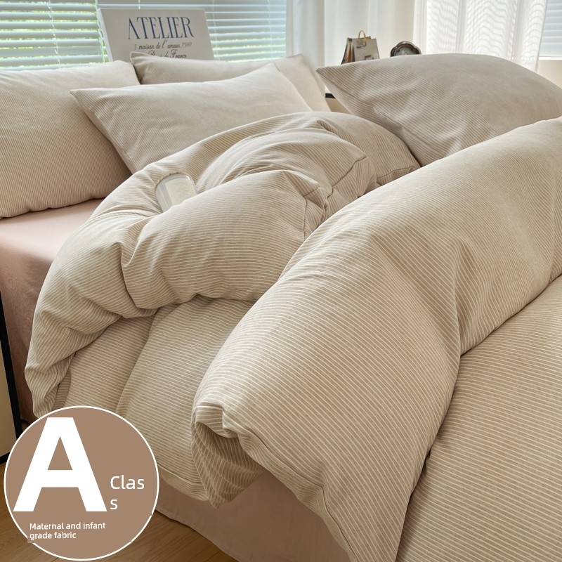 Four-Piece Bed Set Cotton 2025 New Arrival Pure Cotton Bed Sheet Duvet Cover Quilt Cover Fitted Sheet Bedding Student Dormitory Three-Piece Set