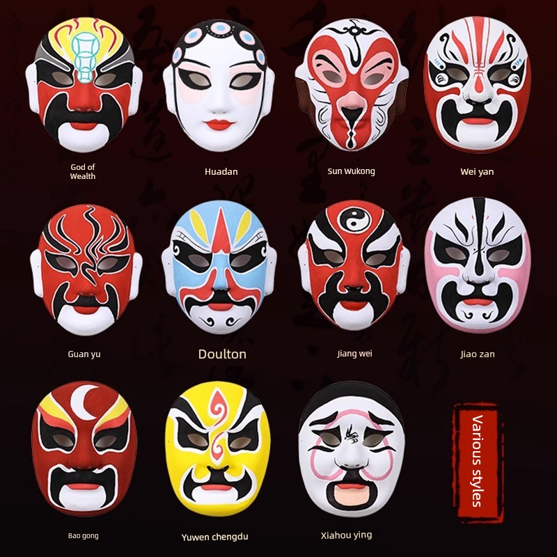 Intangible Cultural Heritage Peking Opera Facial Makeup DIY Children's Painting Sun Wukong Embossed Blank Mask Kindergarten Hand-Painted Materials