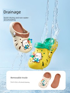 Tyrannis Summer New Children's Clogs, Boys' and Girls' Sandals, Closed-Toe Anti-Kick Baby Water Shoes, Beach Shoes