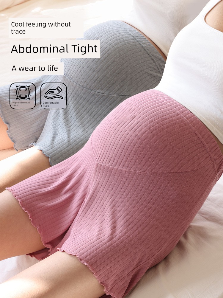 Summer Maternity Pajamas Belly-Tight Safety Pants Shorts Thin Home Summer Modal Adjustable — 5