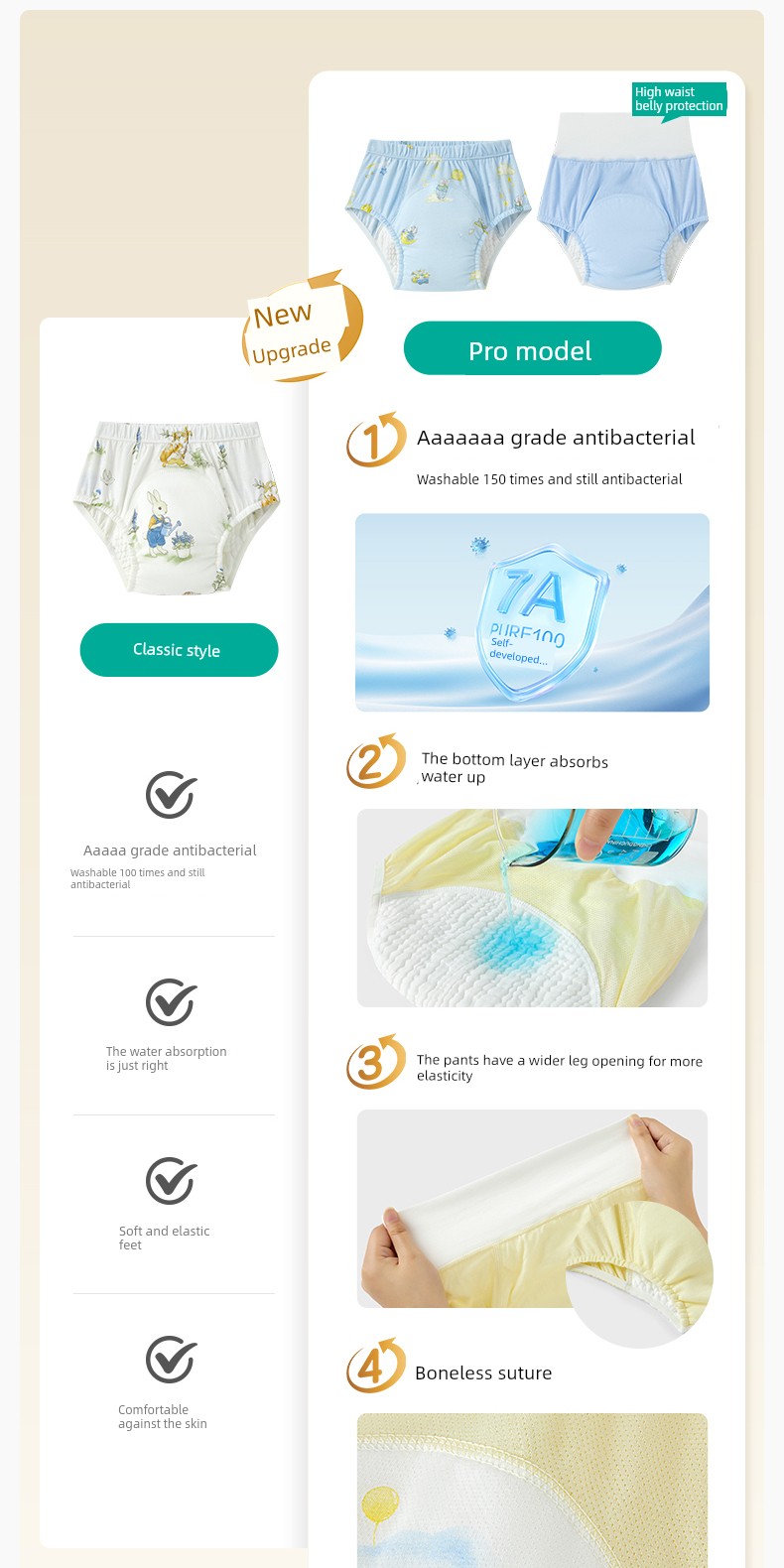 Purcotton Toilet Training Pants Male and Female Baby Kids Diaper Baby Underwear Washable Ring Baby Diapers Handy Gadget — 9