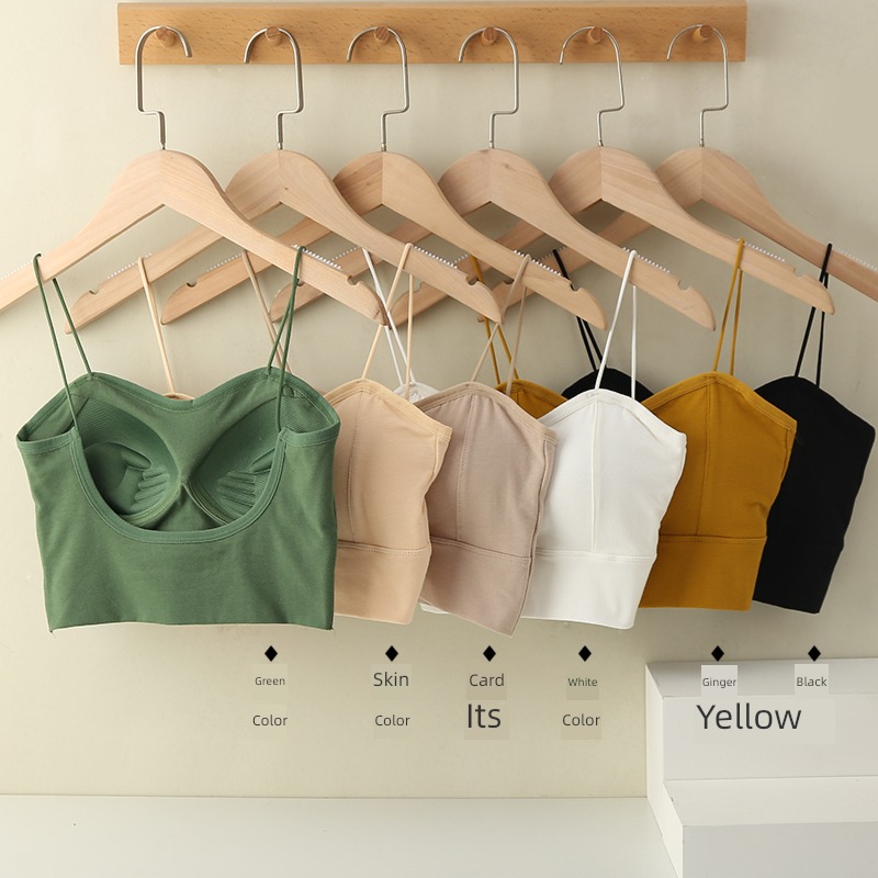Beautiful back fixed cup pure cotton Exposed navel sexy female camisole