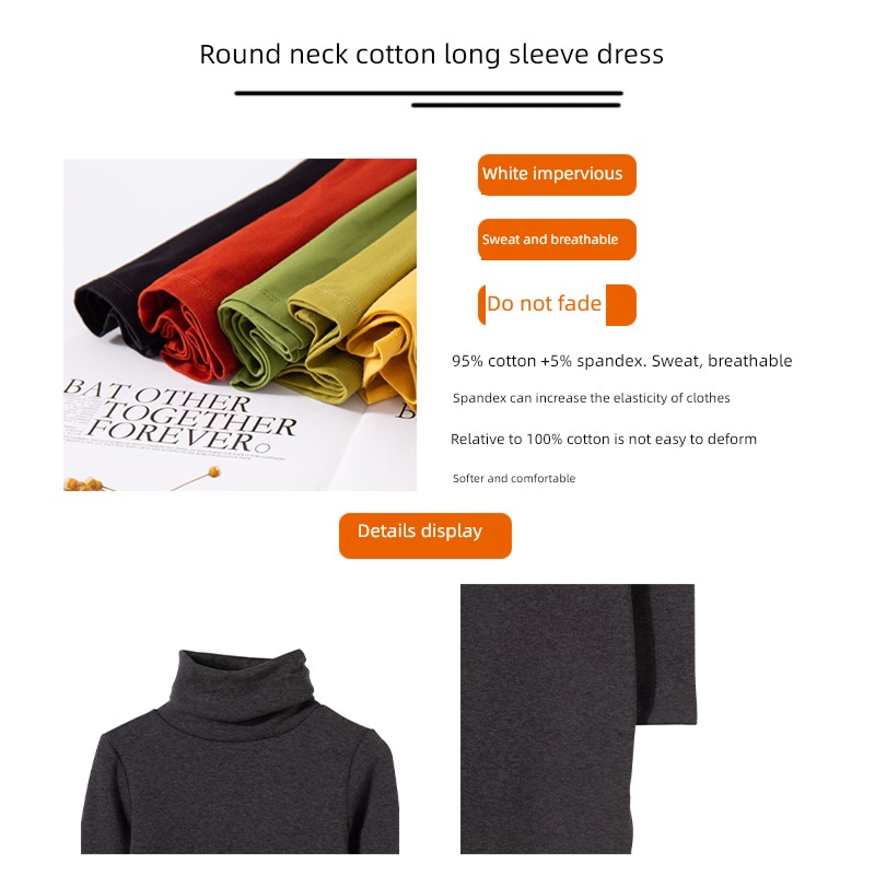 spring and autumn winter High collar unique Well done! Buttocks Dress