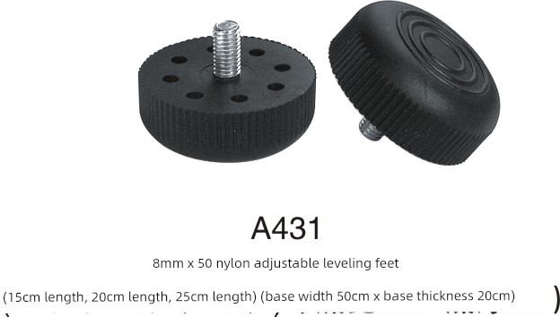 Hongfeng Rubber and Plastic 8mm 10mm Nylon Adjustable Feet for Industrial Instruments, Office Desks, Chairs, and Cabinets