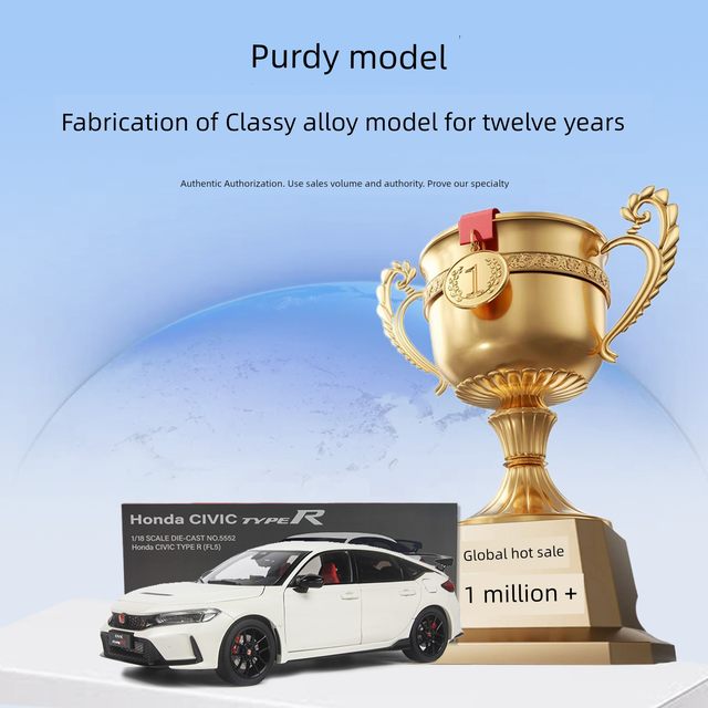 Pudi 1-by-18 Honda Civic TYPE R alloy car model 2024 simulation collection CIVIC FL5 gift