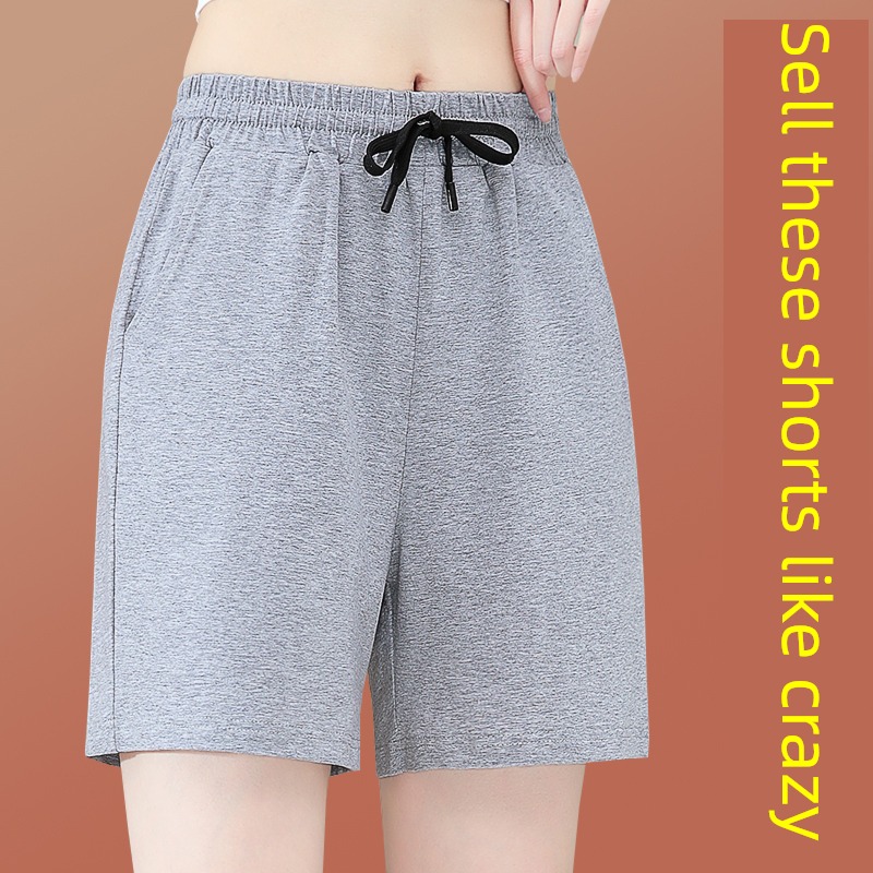 female summer Thin money pure cotton High waist leisure time motion shorts