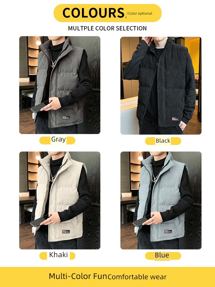 corduroy spring and autumn winter Wear out keep warm vest Vest