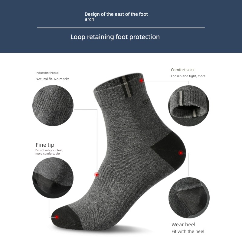 NGGGN man pure cotton Deodorization Sweat absorption black Socks