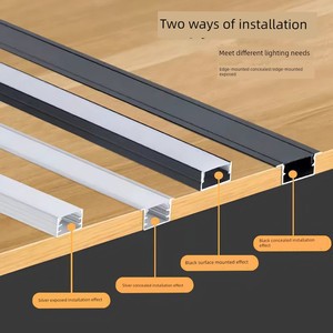 Led Aluminum Channel Linear Light, Surface-Mounted or Concealed, U-Shaped, Three-Sided Light-Emitting, White Line Light 