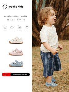 Woollykids Australian Mini Corey Leather Sandals for Infants and Toddlers with Velcro Soft Sole Walking Shoes