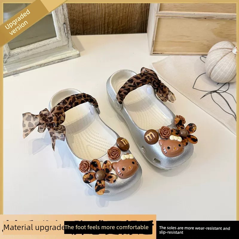 Official Brand Girls' Clogs Kt Cat 2026 Summer Children's Ballet Shoes Girls' Sandals Soft-Soled Beach Shoes — 2