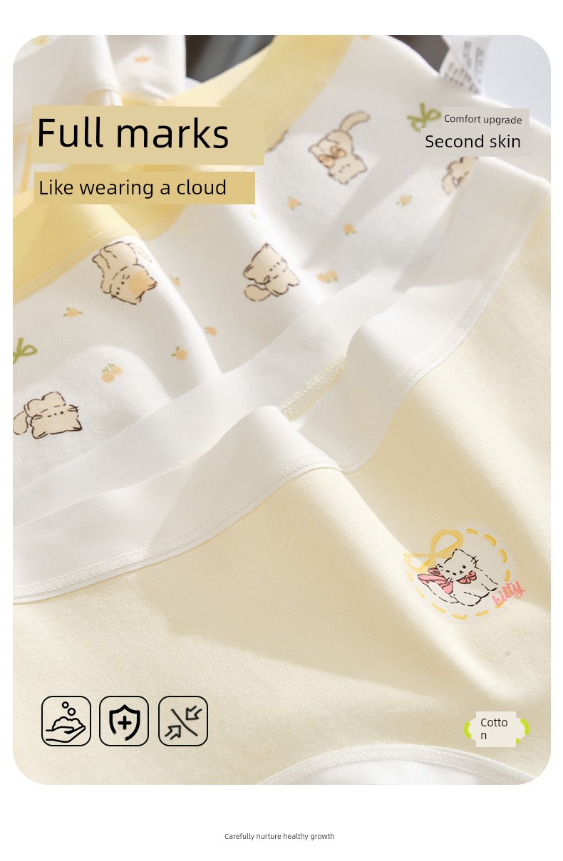 Girls' Cotton Underwear for Middle School Students, Older Children, and Elementary School Students during Their Development Period, Children's Triangle — 4