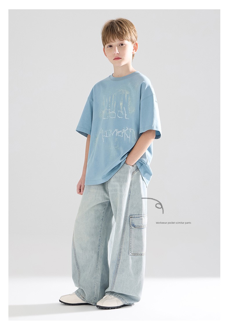 Mucmukn【Summer Graffiti】Cotton 7A Antibacterial, Cool-Feeling, Anti-Mite Printed Short-Sleeved T-Shirt for Boys and Older Children 26 Summer — 23
