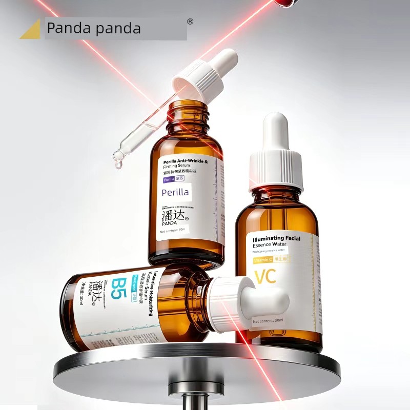 Panda Hyaluronic Acid Essence 30ml Perilla B5 Panthenol Vc Anti-Wrinkle Firming Moisturizing Repairing Water-Like Texture