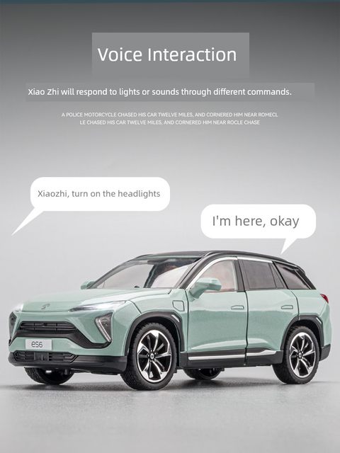 Smart voice NIO es6 new energy alloy car model ideal one simulated car model toy car boy