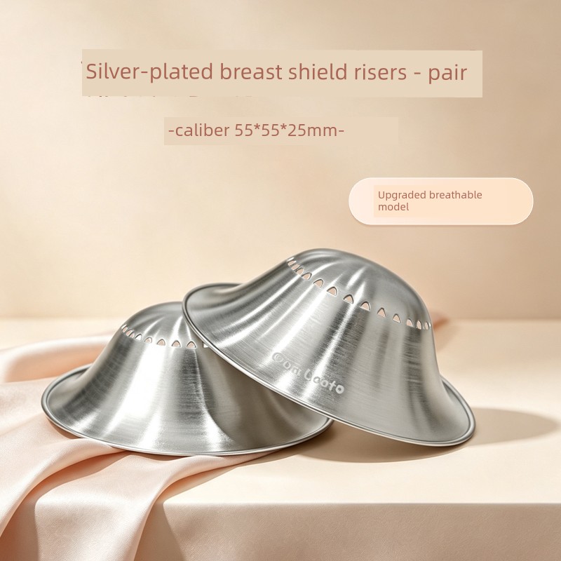 Manyingke Silver-Plated Breathable Anti-Friction Nipple Shield, Ultra-Thin Large Nipple Protector, Breastfeeding Essential — 2