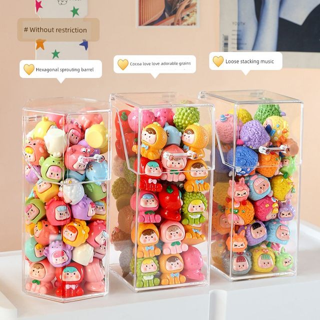 Cute storage display box Pop Mart greedy baby cloud jar dustproof blind box storage shelf high appearance