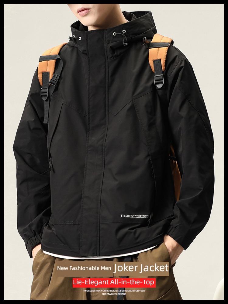pizex loose coat male Autumn and winter new pattern Chaopai easy Hooded jacket winter Plush thickening leisure time motion Jacket
