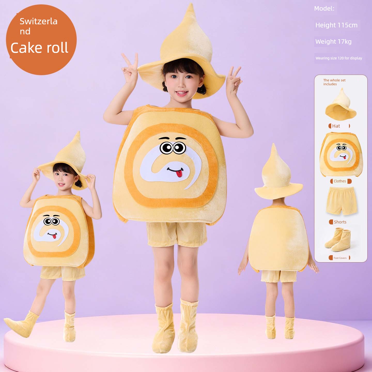 Children's Food Cartoon Performance Costumes Pizza Fries Cola Burger Bread Children's Day Kindergarten Parent-Child Stage Performance — 1