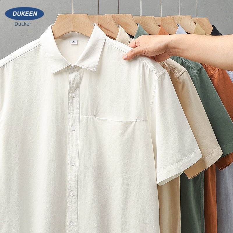 Pounds DUKEEN American style Lapel leisure time Short sleeve shirt