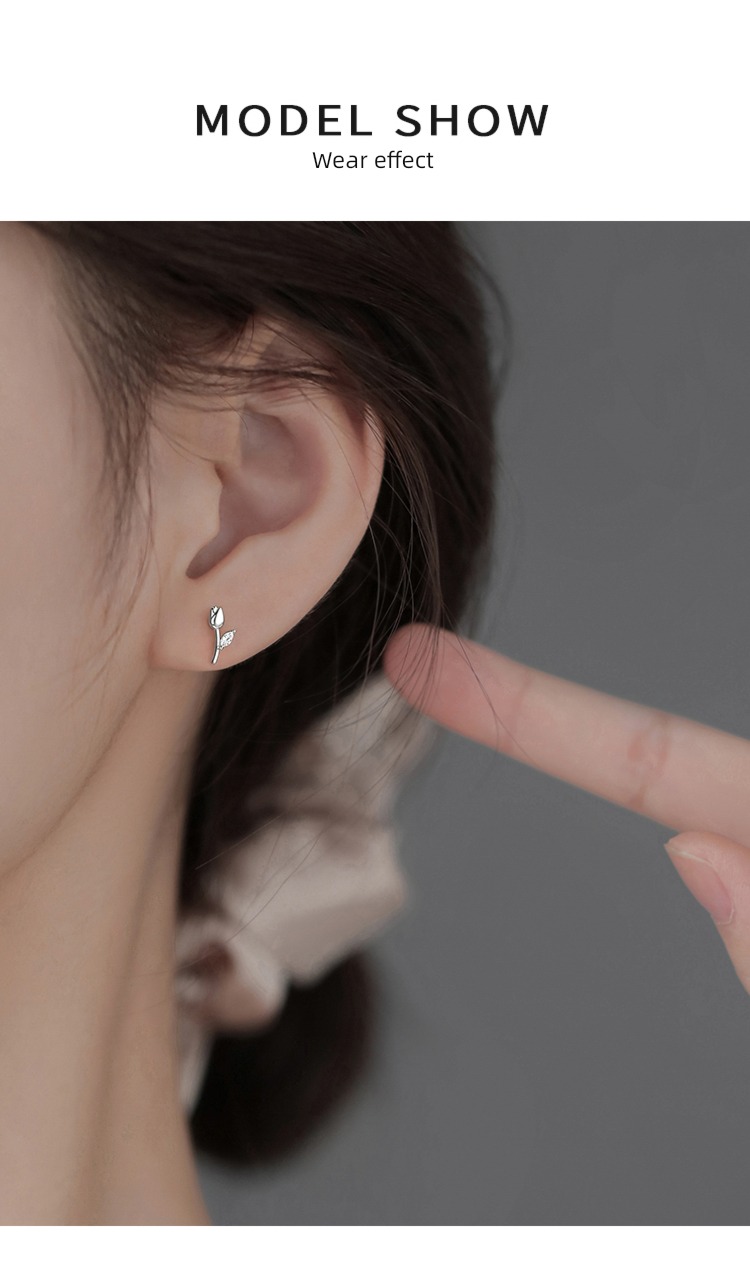 Xiangnan 925 Sterling Silver female Minority Advanced sense tulips