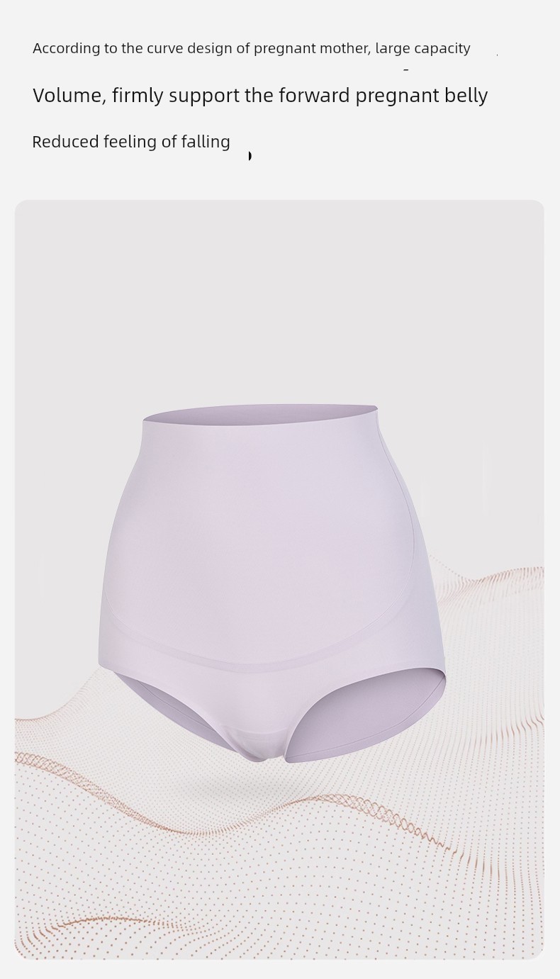 Mother with Pregnant Women's Underpants High Waist Seamless Belly Support for Early and Late Pregnancy Special Non-Pure All Cotton Plus Size Summer Thin — 3