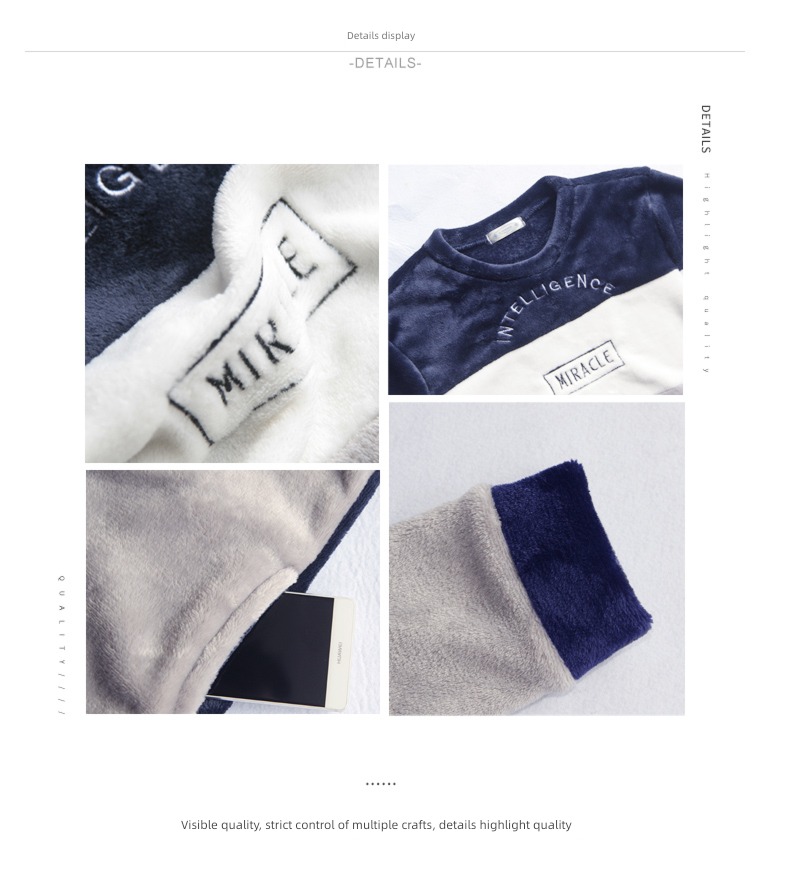 male thickening keep warm Flannel Condom Autumn and winter pajamas