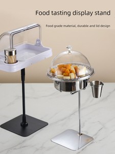 Supermarket Fruit Tasting Table with Cover Bakery Snack Food Display Table Baking Transparent Tray Tasting Display Tray