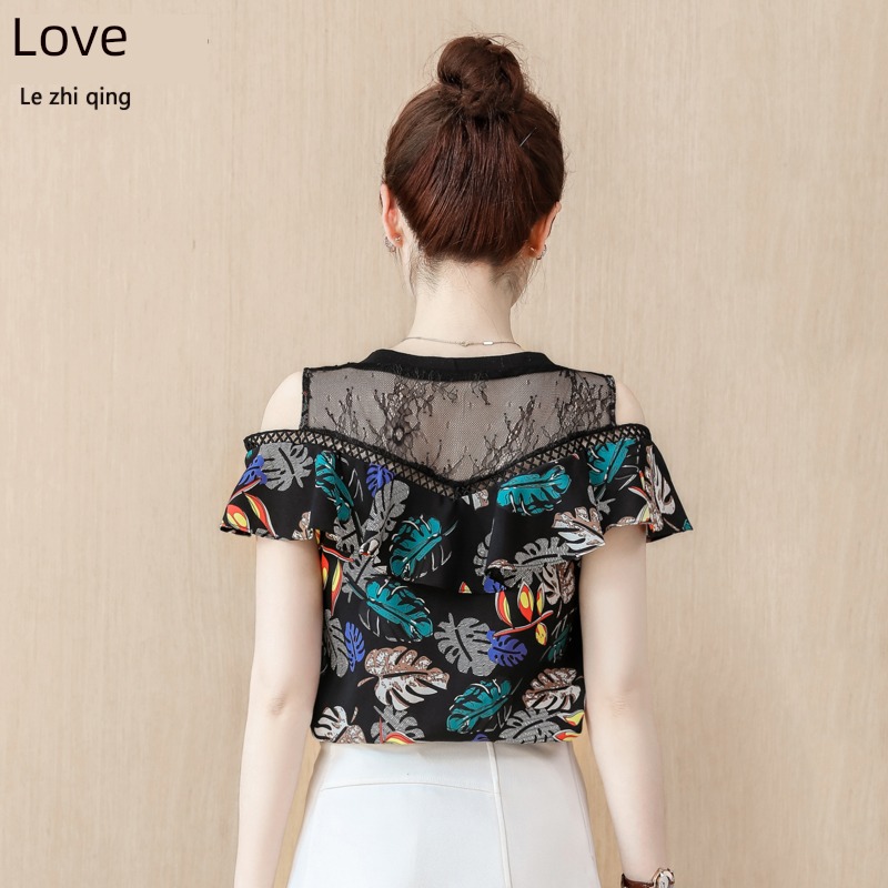 Foreign style easy strapless  Short sleeve jacket Chiffon shirt