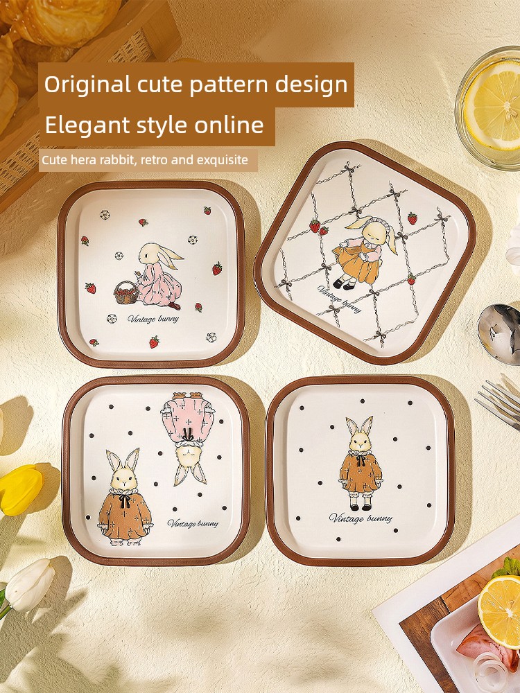 Modern Housewife Hera Rabbit Bone Dish For Home Side Saucer Dish Food Grade Garbage Residue Plate Flowerpot Tray