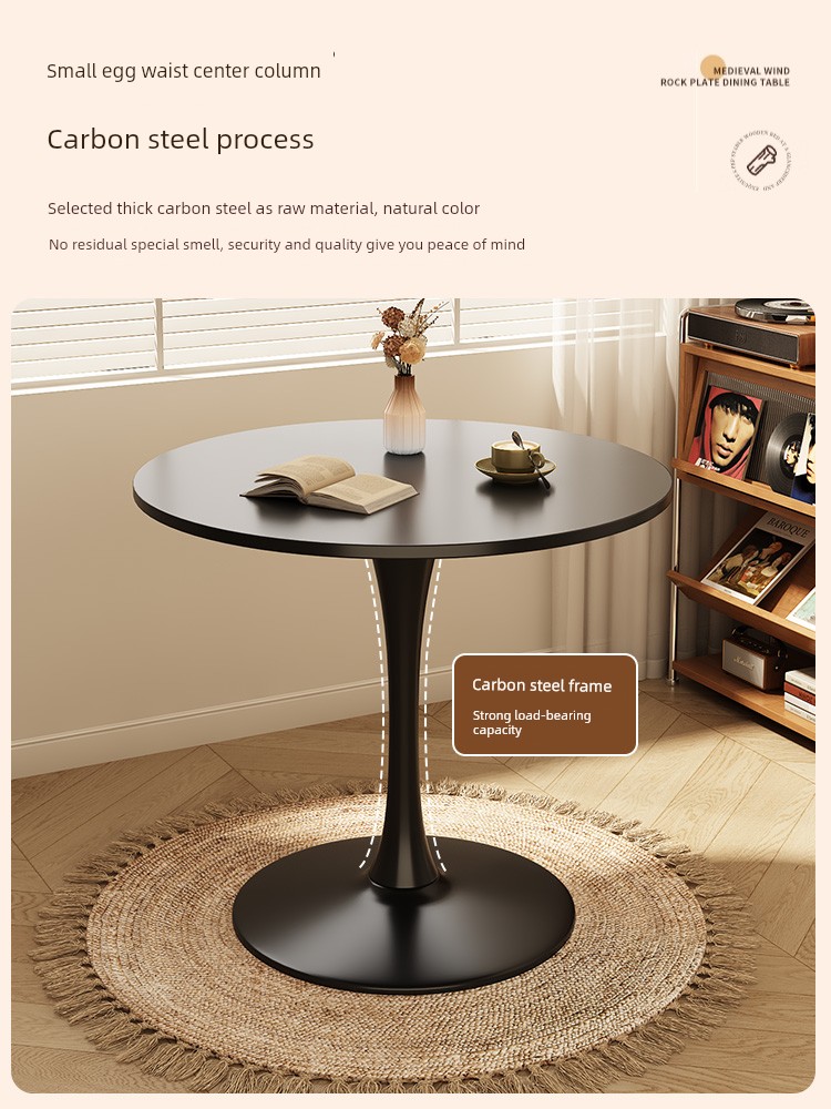 Medieval-Style Casual Negotiation Table and Chairs, Small Round Table, Household Round Dining Table, Dining Table, Balcony, Milk Tea Shop, Coffee Table