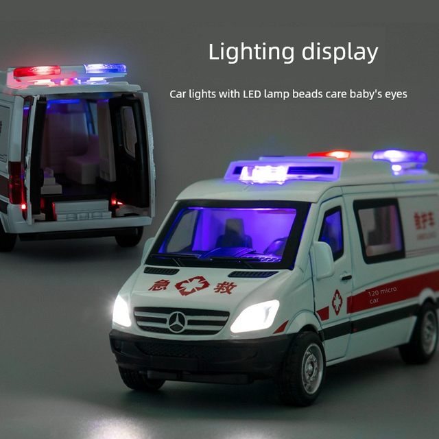 120 ambulance toys large boy and girl police car police car toy car alloy car model fire truck