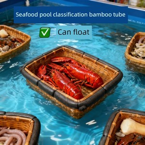 Floating Seafood Pool Classification Bamboo Baskets for Fish and Shrimp Farming, Bamboo Baskets for Restaurants, Seafood