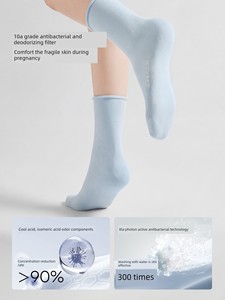 Qianxi Socks Summer Thin Pregnant Women Short and Mid-Calf Length Cool Feeling Mesh Maternity Socks Confinement Supplies